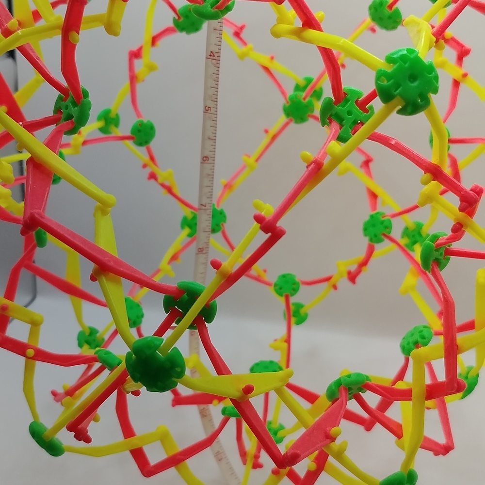 Hoberman Mini Sphere Expanding Breathing Ball Fidget Toy, Neon Pink Yellow Green - Picture 5 of 9
